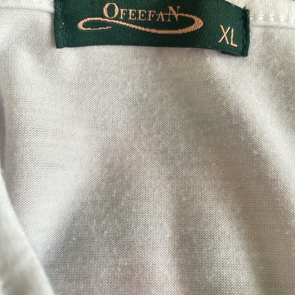 EUC Woman’s Xl Detailed White Short Scoop Neck Short Sleeved Lightweight Top - Picture 5 of 7